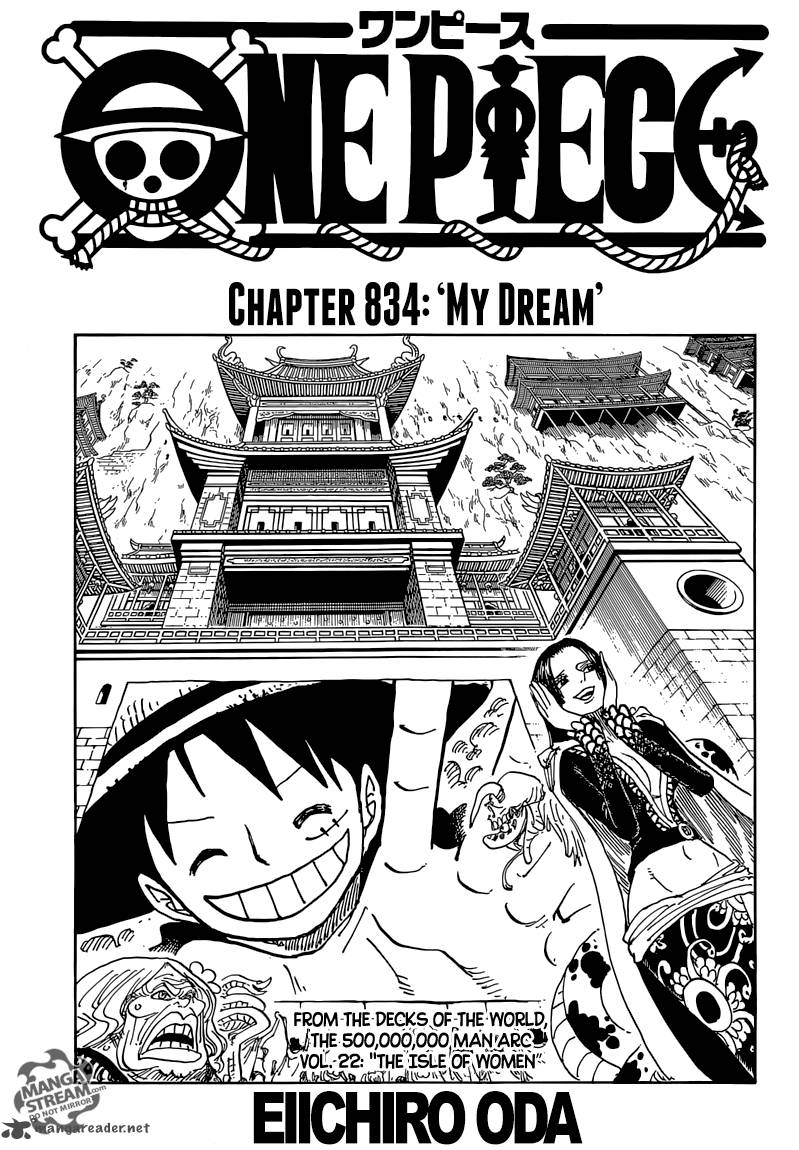 One Piece Chapter 834 page 1