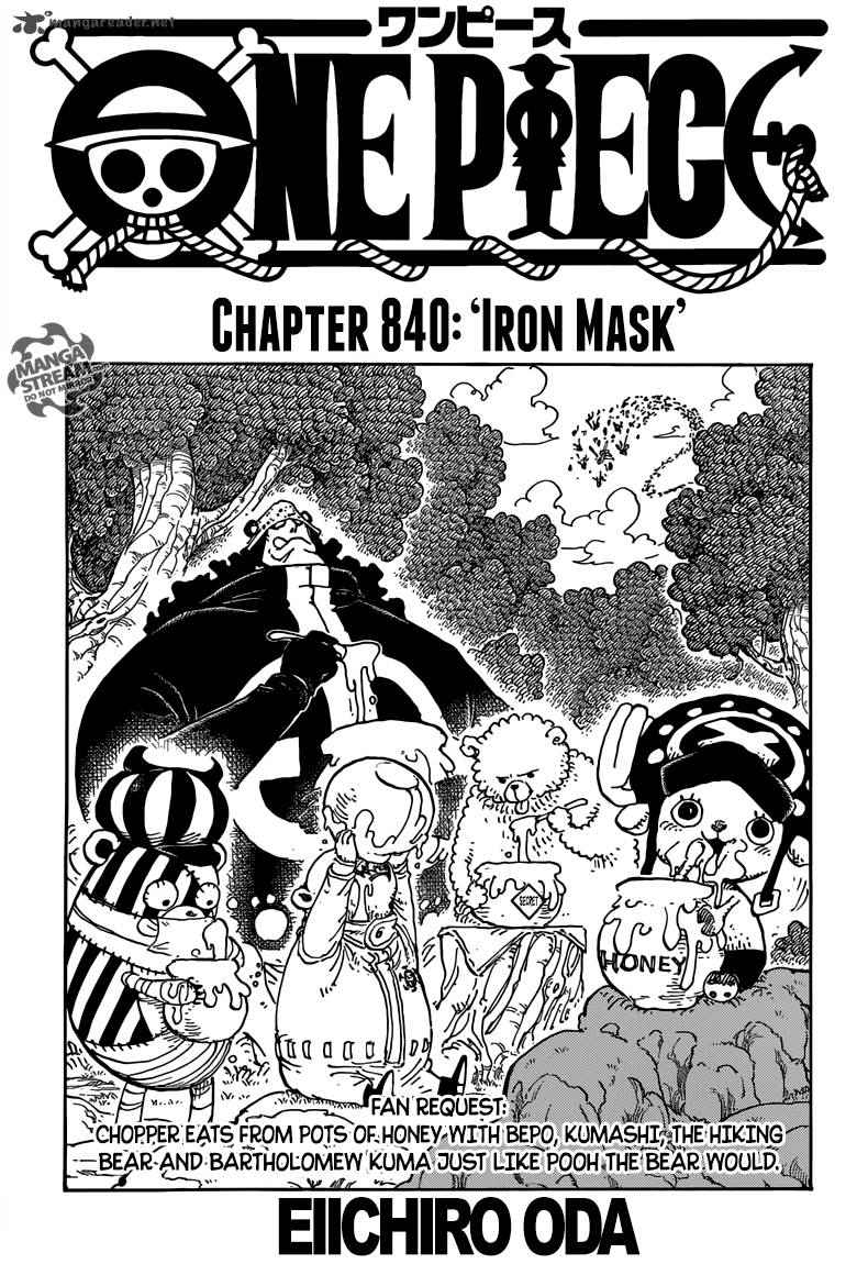 One Piece Chapter 840 page 1